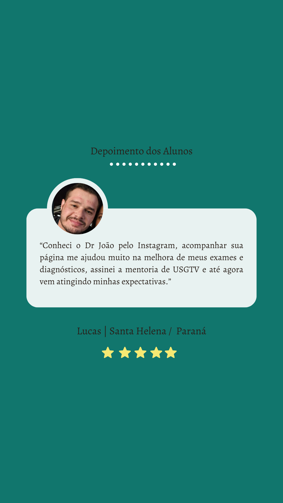 Depoimento sobre a Mentoria de Ultrassom Geral 3