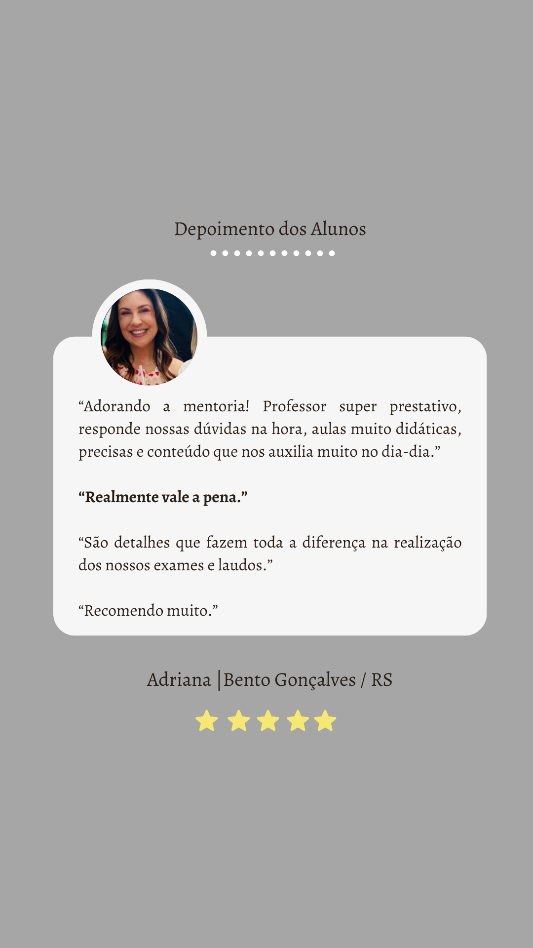 Depoimento sobre a Mentoria de Ultrassom Geral 7