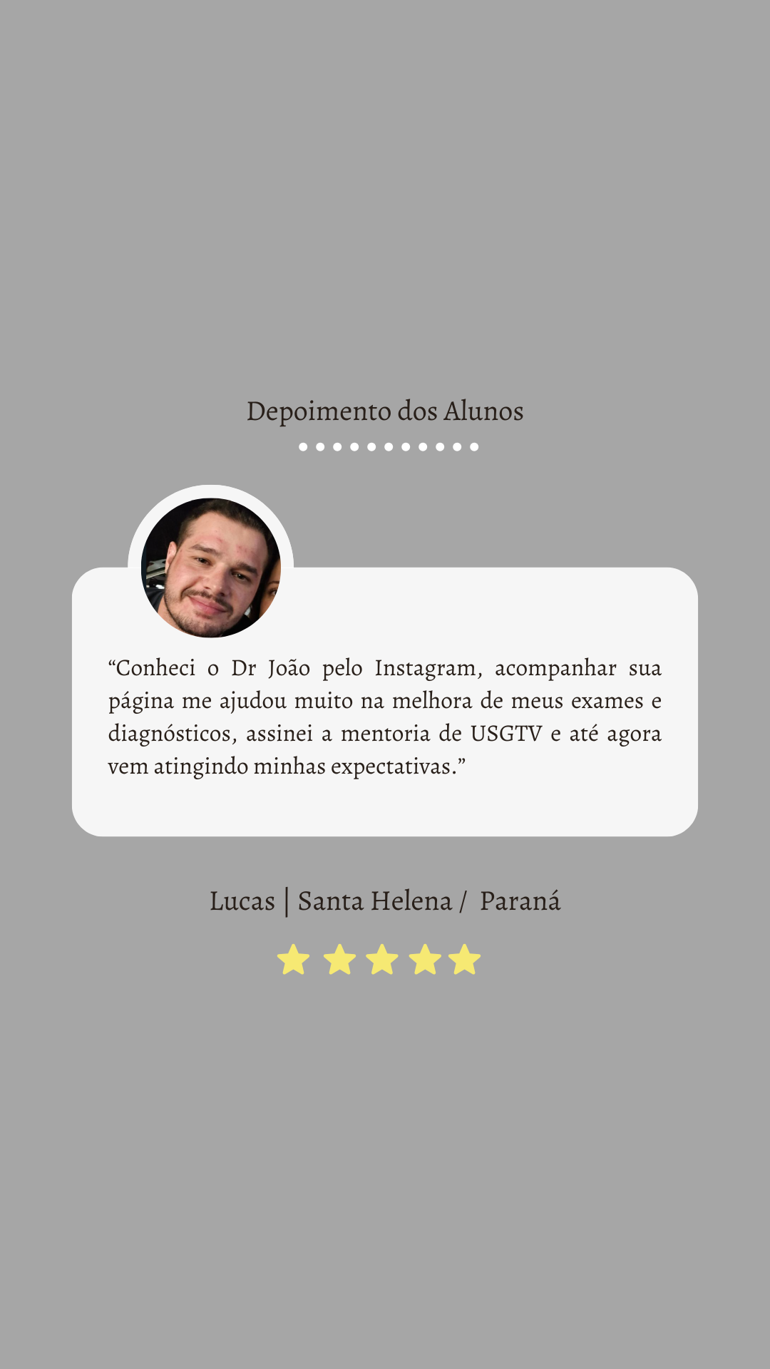 Depoimento sobre a Mentoria de Ultrassom Geral 8