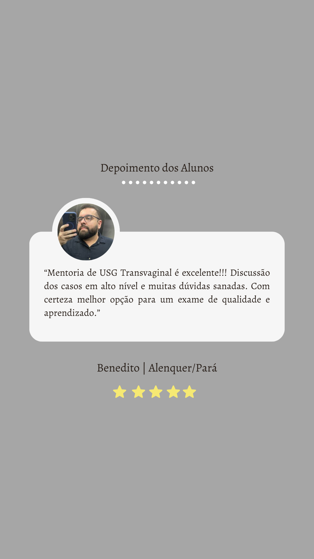 Depoimento sobre a Mentoria de Ultrassom Geral 9